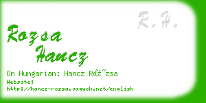 rozsa hancz business card